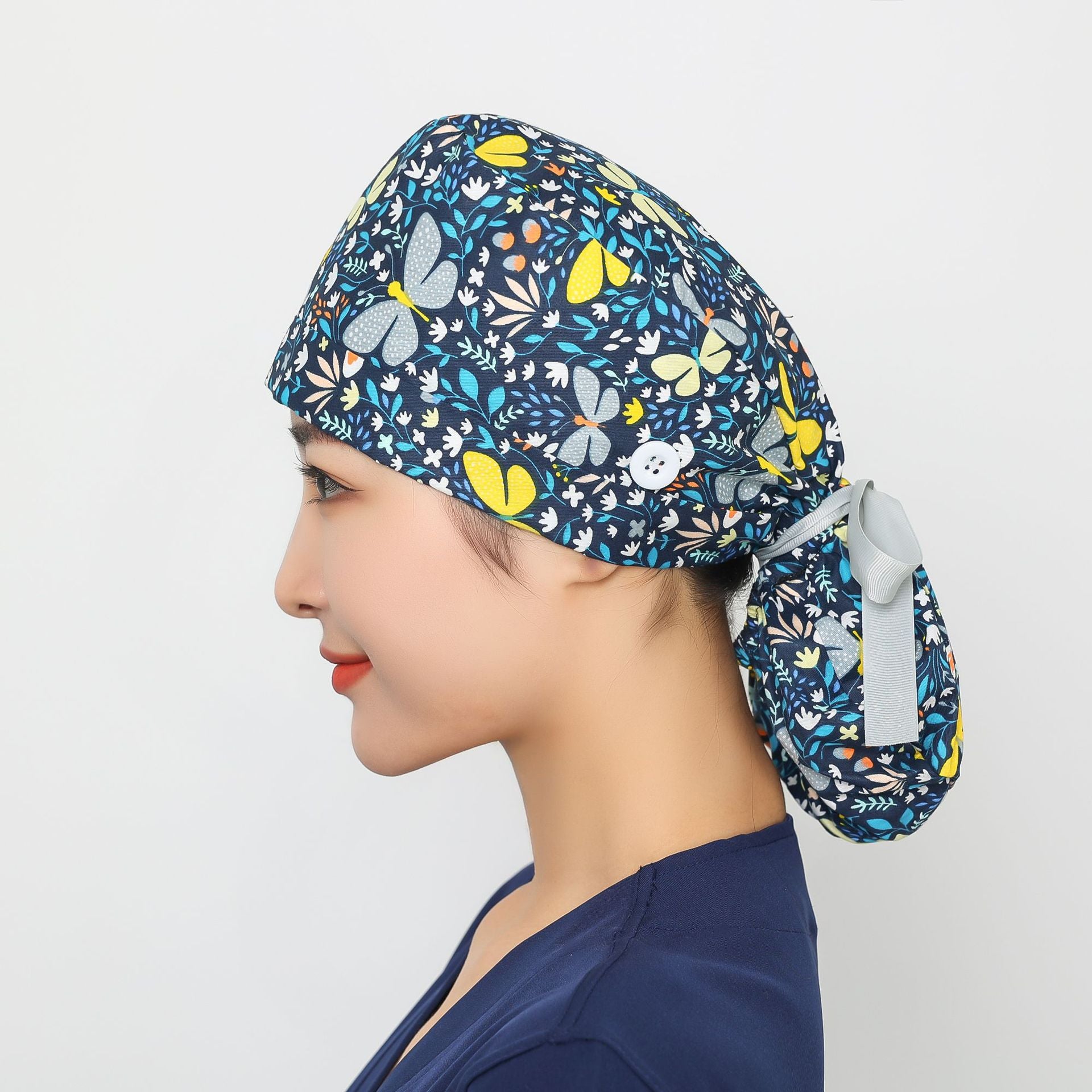 Long hair style nurse cap for women