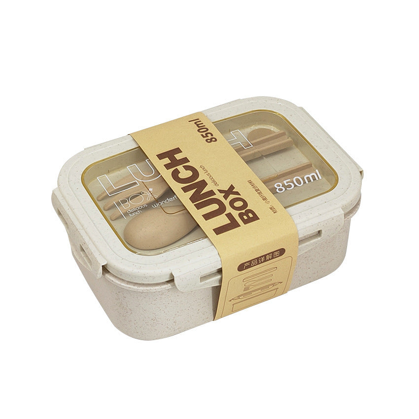 Microwave-Safe Wheat Straw Lunch Box with Compartments
