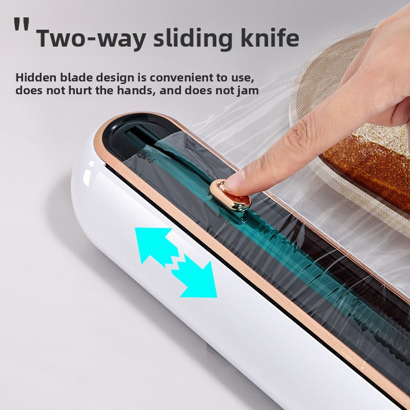 Kitchen Plastic Wrap Cutter with Magnetic Holder