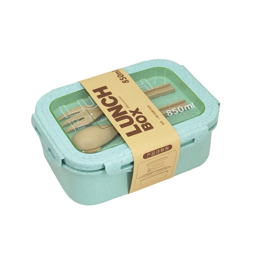 Microwave-Safe Wheat Straw Lunch Box with Compartments