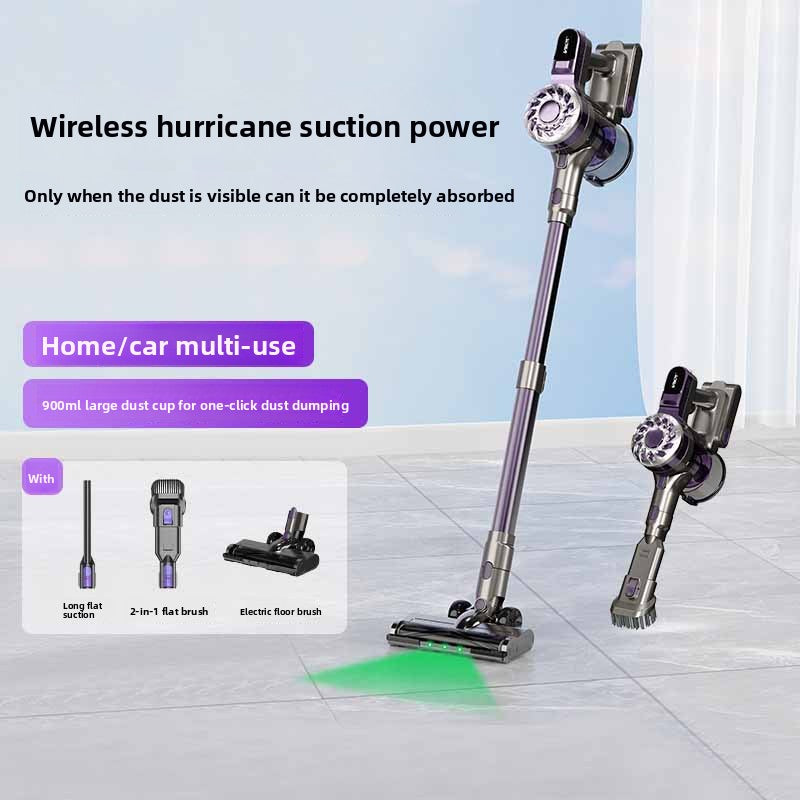 Handheld Wireless Vacuum Cleaner Green Light Dust Detection