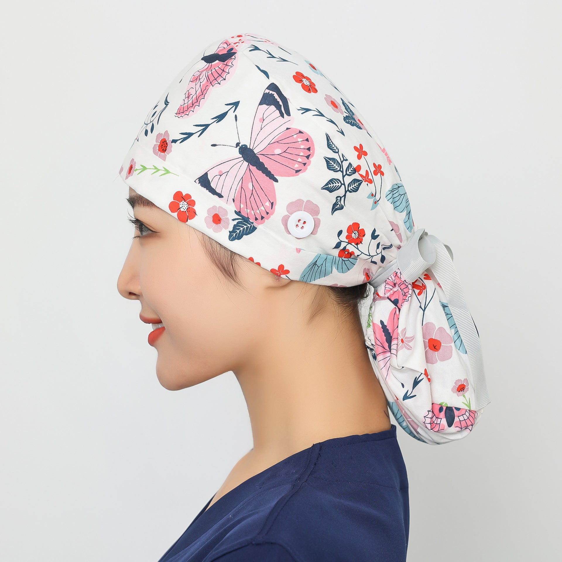 Long hair style nurse cap for women