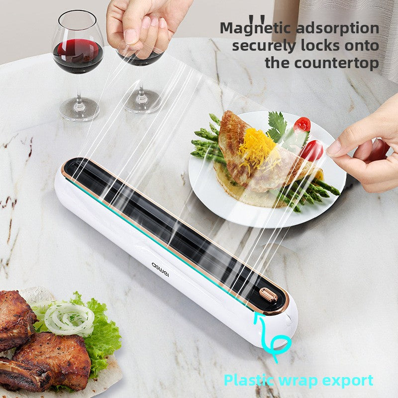 Kitchen Plastic Wrap Cutter with Magnetic Holder