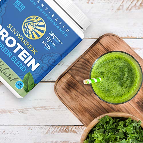 Organic Sunwarrior - Warrior Blend, Plant Based, Raw Vegan Protein Powder with Peas & Hemp, Chocolate, 30 Servings, 26.4 Ounce
