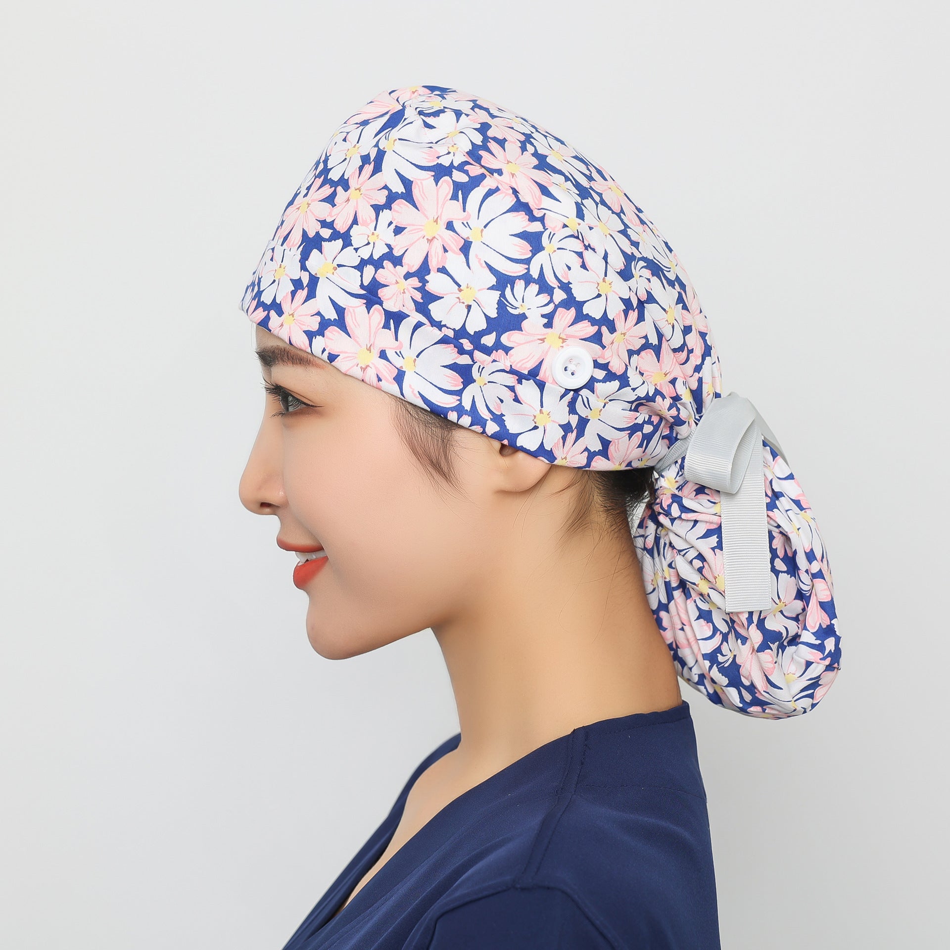 Long hair style nurse cap for women