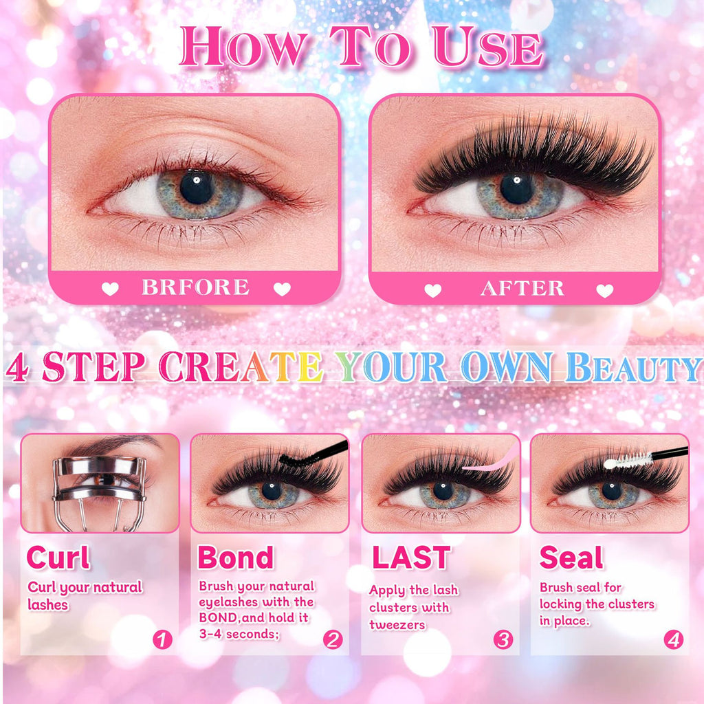 False Eyelashes 10 Rows Mixed Segmented Lashes
