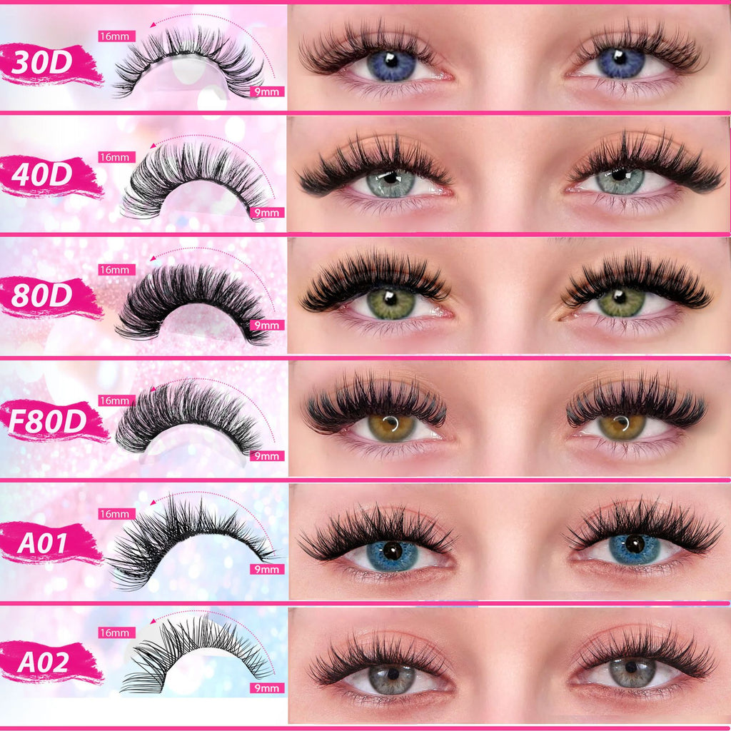 False Eyelashes 10 Rows Mixed Segmented Lashes