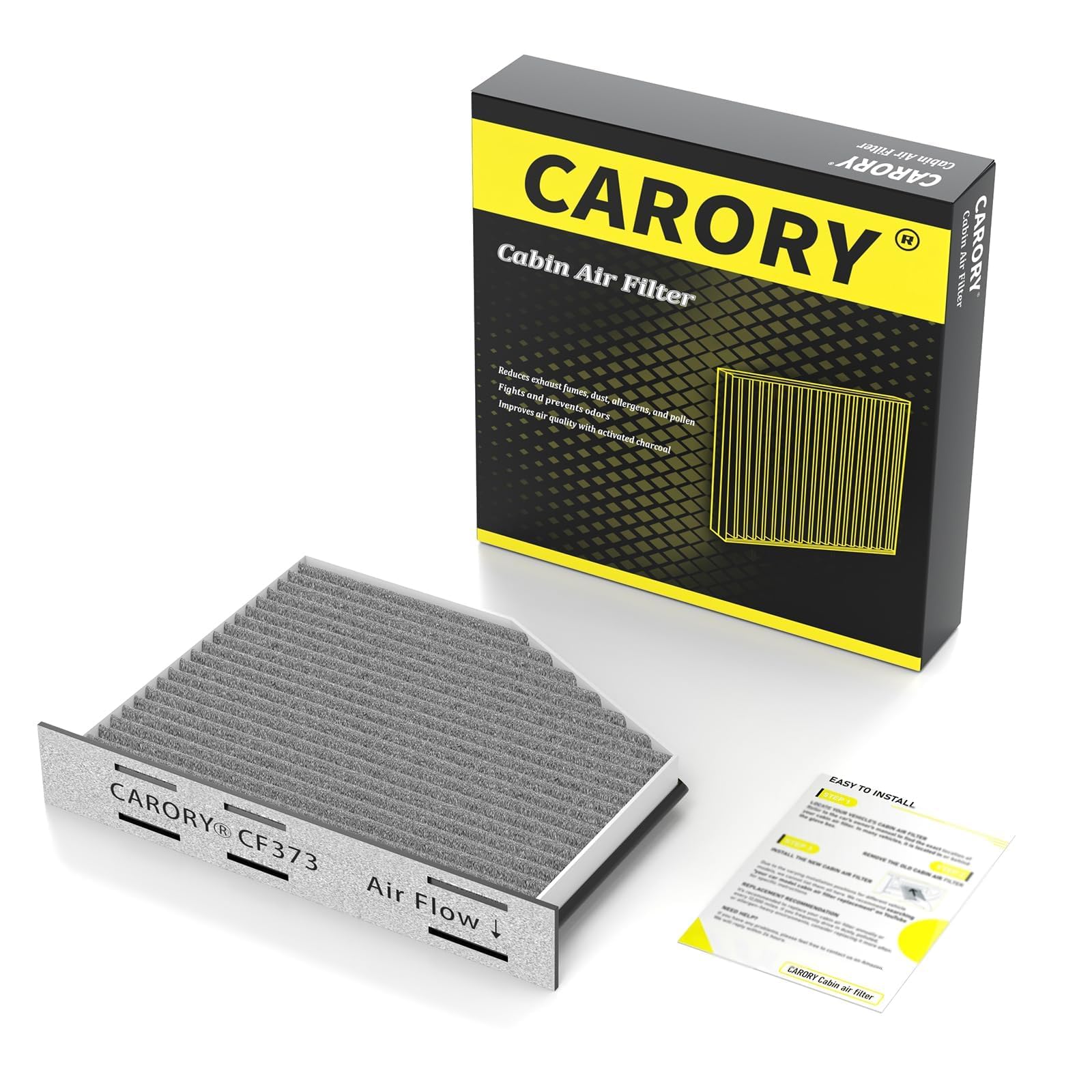 CARORY Cabin Air Filter w/Activated Carbon for Honda Accord 2003–2022, Civic 2006–2015, CR-V 2007–2016, Odyssey 2005–2017, Pilot 2009–2022, Ridgeline 2006–2025, Acura MDX 2007–2020, and More, CF134