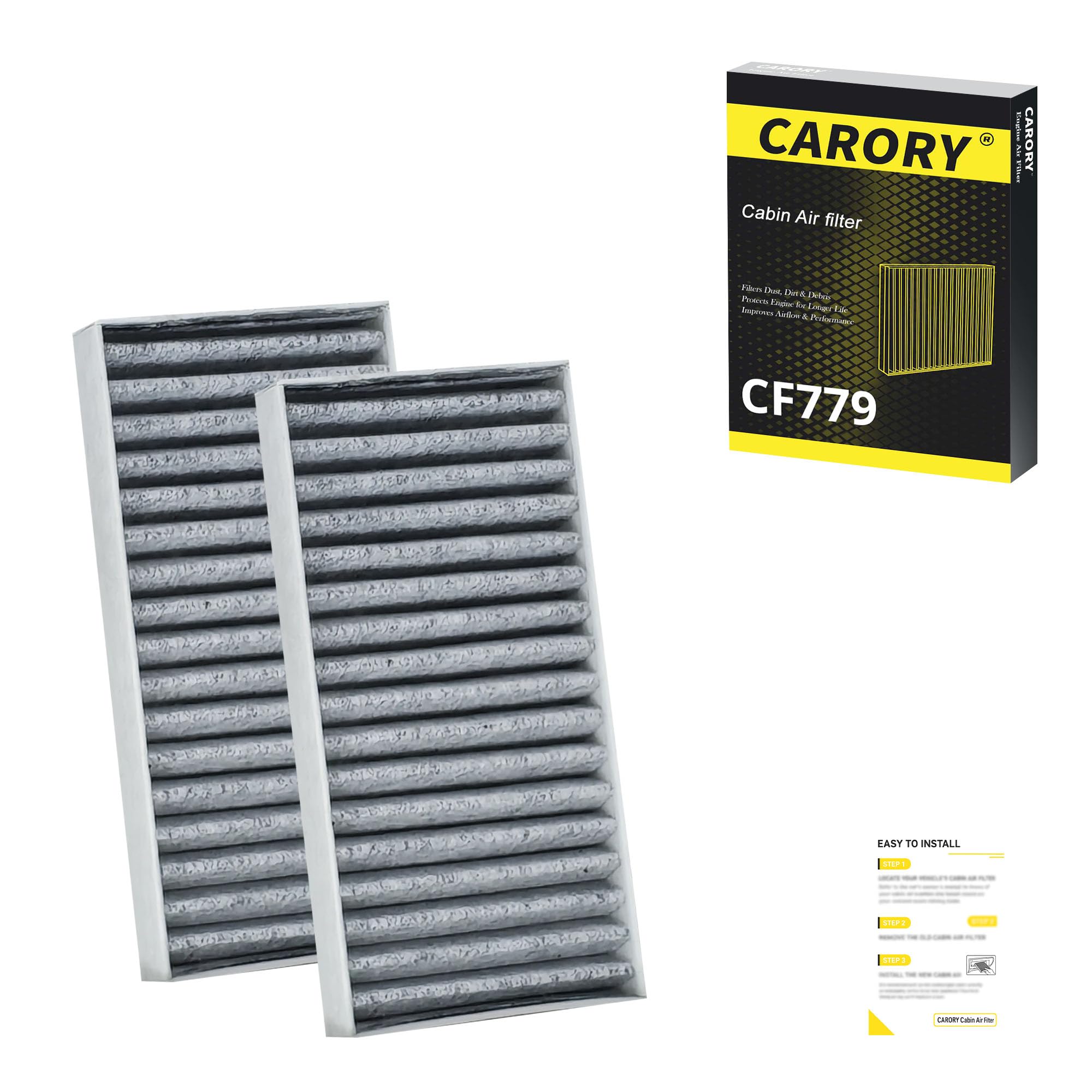 CARORY Cabin Air Filter w/Activated Carbon for Honda Accord 2003–2022, Civic 2006–2015, CR-V 2007–2016, Odyssey 2005–2017, Pilot 2009–2022, Ridgeline 2006–2025, Acura MDX 2007–2020, and More, CF134