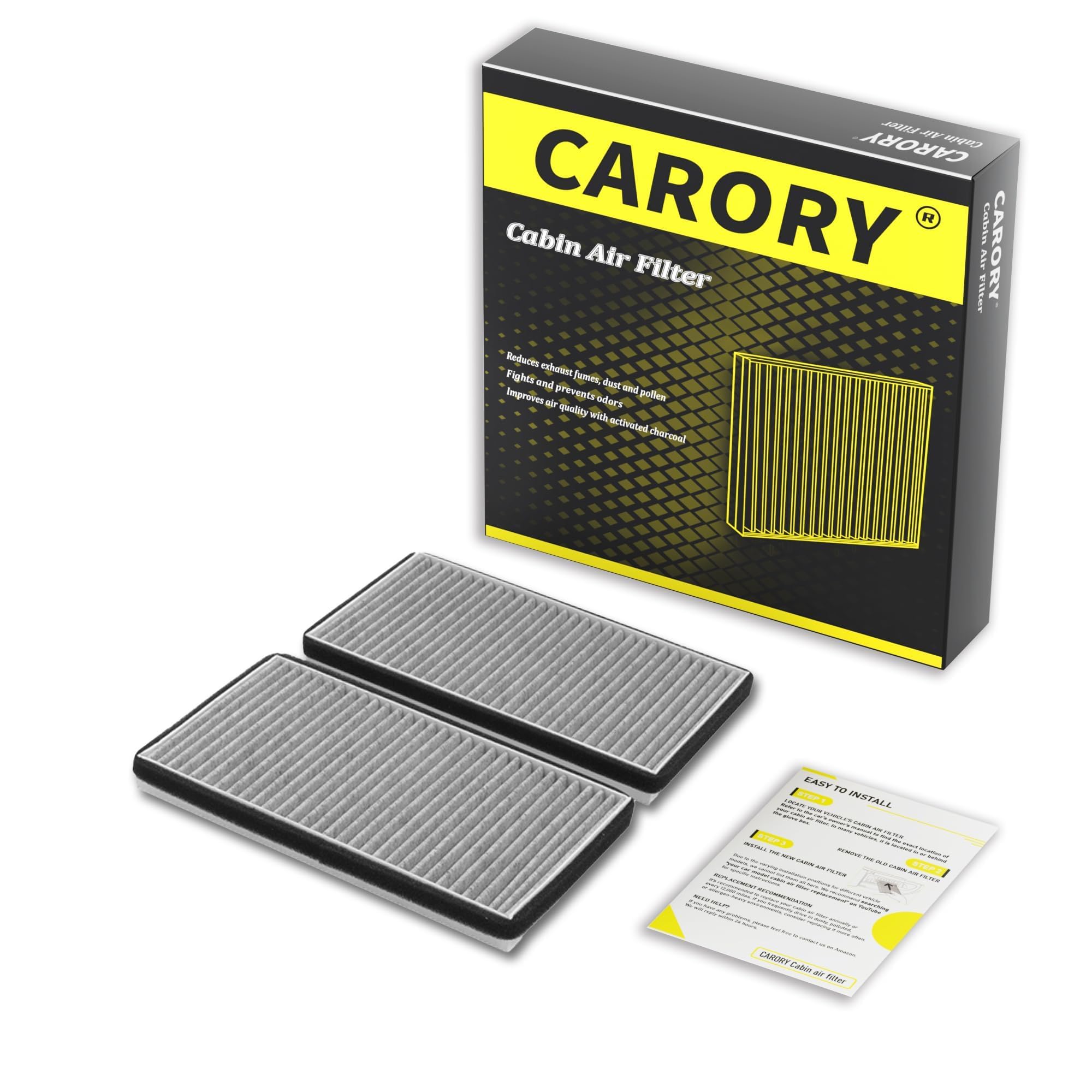 CARORY Cabin Air Filter w/Activated Carbon for Honda Accord 2003–2022, Civic 2006–2015, CR-V 2007–2016, Odyssey 2005–2017, Pilot 2009–2022, Ridgeline 2006–2025, Acura MDX 2007–2020, and More, CF134