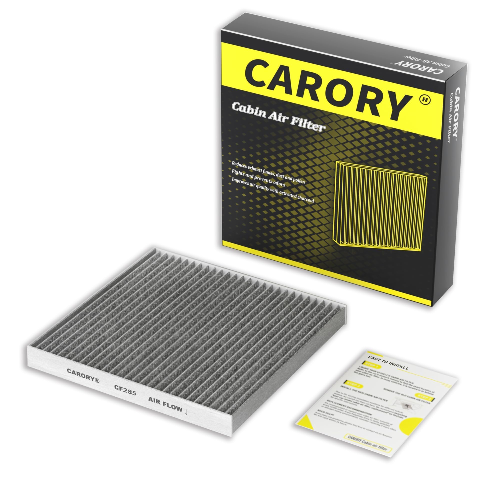 CARORY Cabin Air Filter w/Activated Carbon for Honda Accord 2003–2022, Civic 2006–2015, CR-V 2007–2016, Odyssey 2005–2017, Pilot 2009–2022, Ridgeline 2006–2025, Acura MDX 2007–2020, and More, CF134