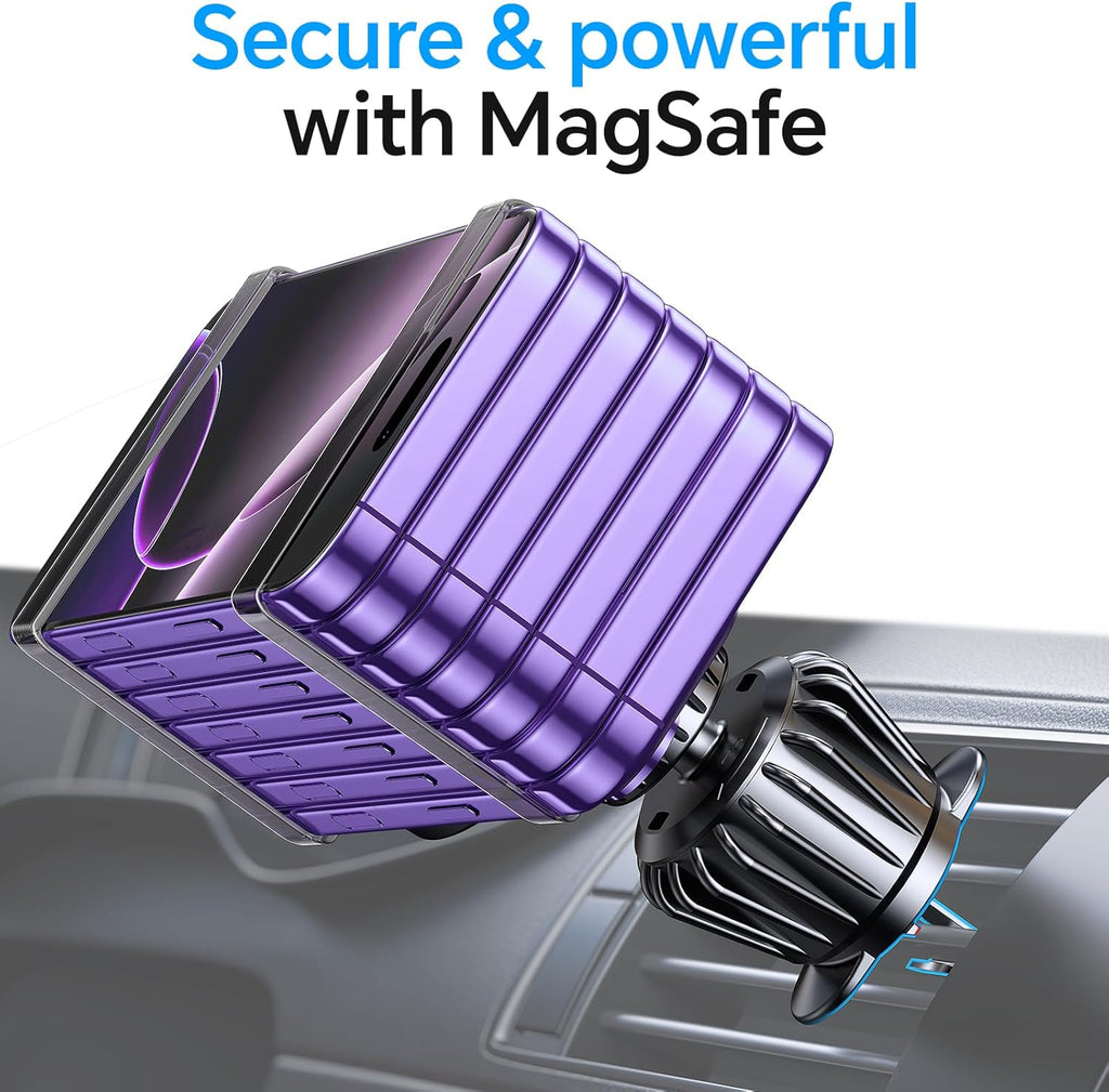 for iPhone Magsafe car Mount【20 Strong Magnets】Magnetic Phone Holder for Car Dashboard【360° Rotation】Hands Free Car Phone Holder Mount Dash Fit iPhone 15 14 13 12 Pro Max Plus MagSafe Car Accessories