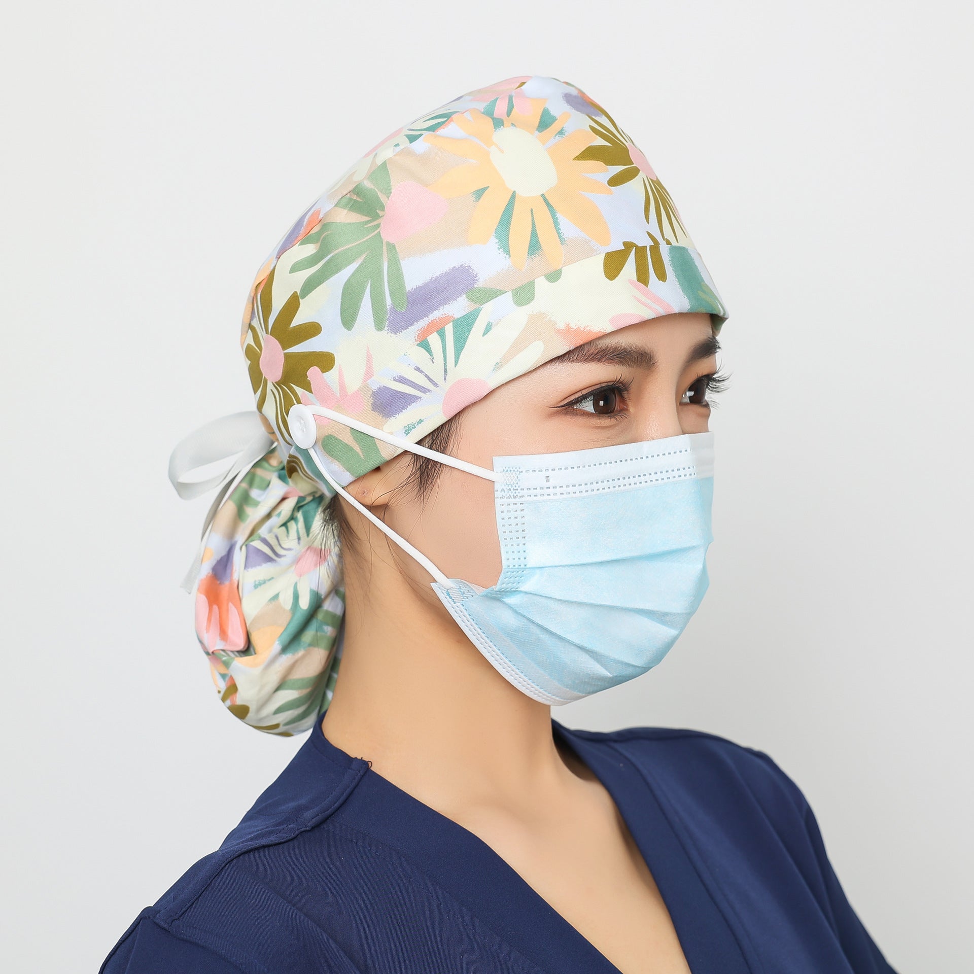Long hair style nurse cap for women