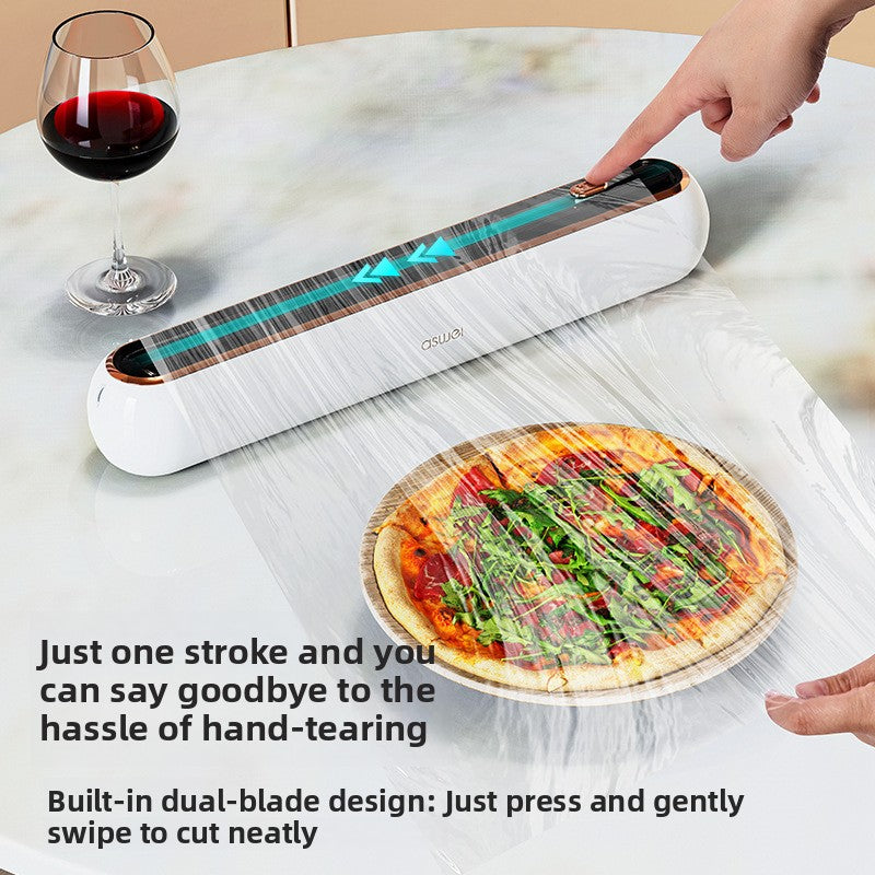 Kitchen Plastic Wrap Cutter with Magnetic Holder