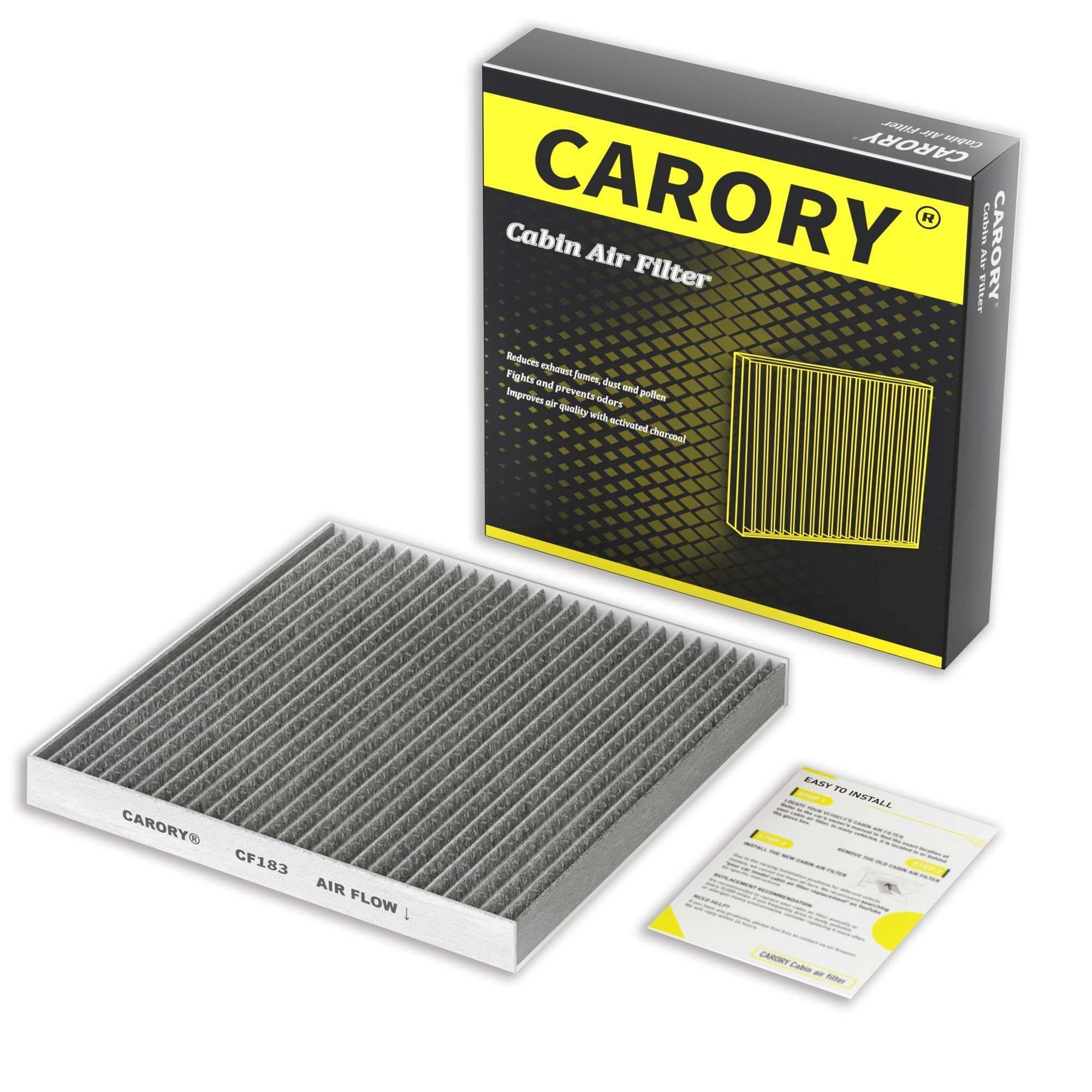 CARORY Cabin Air Filter w/Activated Carbon for Honda Accord 2003–2022, Civic 2006–2015, CR-V 2007–2016, Odyssey 2005–2017, Pilot 2009–2022, Ridgeline 2006–2025, Acura MDX 2007–2020, and More, CF134