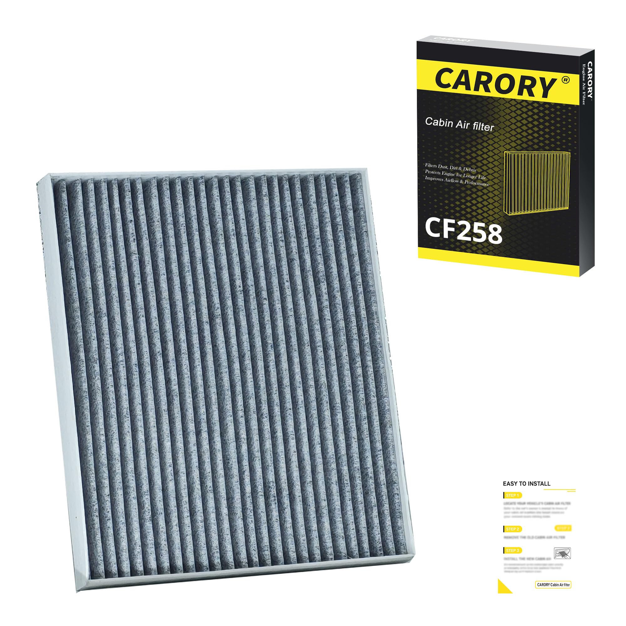 CARORY Cabin Air Filter w/Activated Carbon for Honda Accord 2003–2022, Civic 2006–2015, CR-V 2007–2016, Odyssey 2005–2017, Pilot 2009–2022, Ridgeline 2006–2025, Acura MDX 2007–2020, and More, CF134