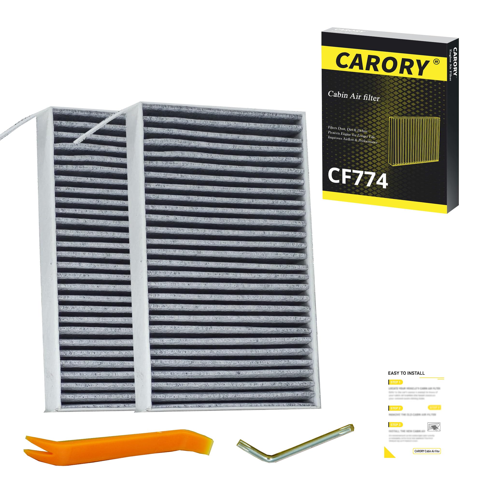 CARORY Cabin Air Filter w/Activated Carbon for Honda Accord 2003–2022, Civic 2006–2015, CR-V 2007–2016, Odyssey 2005–2017, Pilot 2009–2022, Ridgeline 2006–2025, Acura MDX 2007–2020, and More, CF134