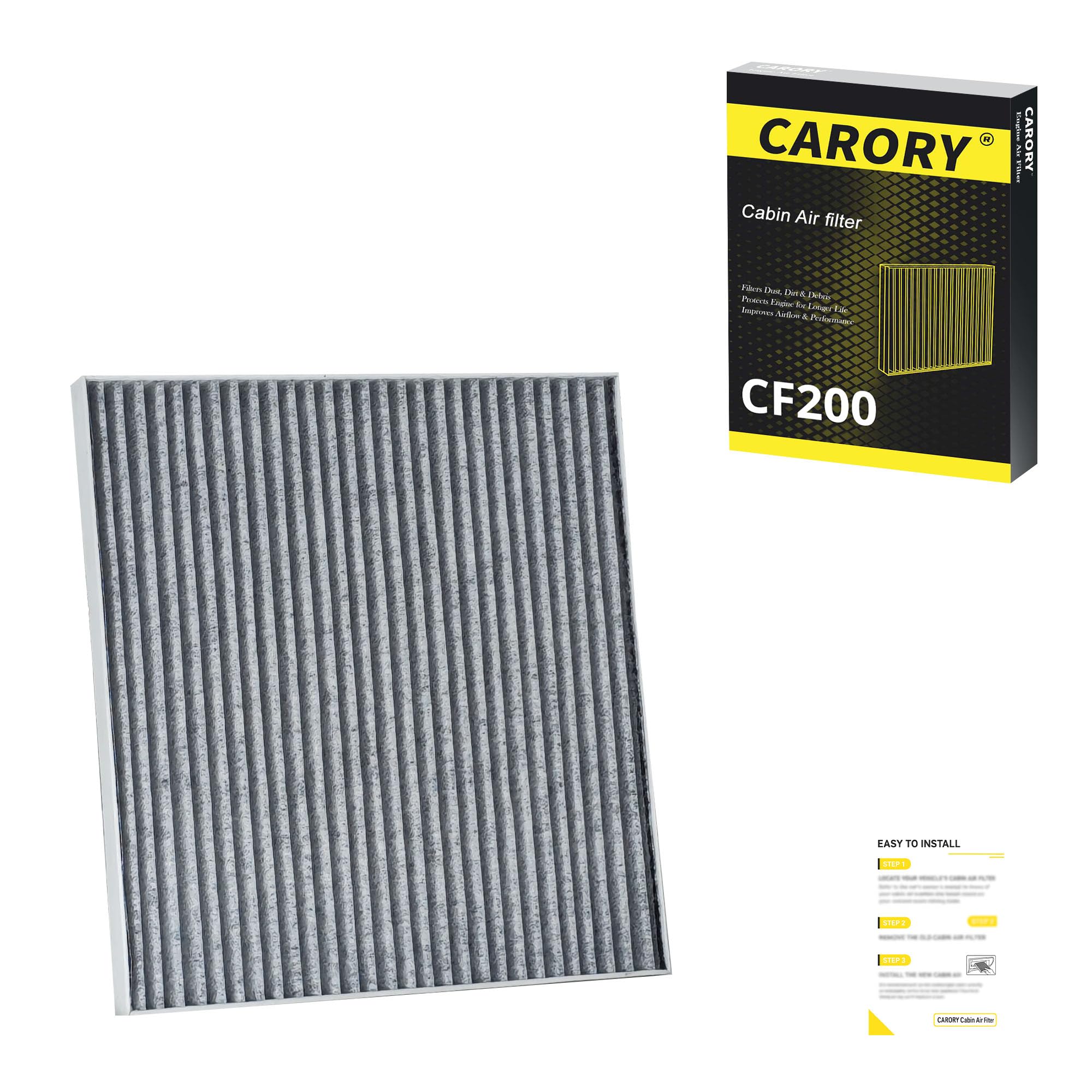 CARORY Cabin Air Filter w/Activated Carbon for Honda Accord 2003–2022, Civic 2006–2015, CR-V 2007–2016, Odyssey 2005–2017, Pilot 2009–2022, Ridgeline 2006–2025, Acura MDX 2007–2020, and More, CF134