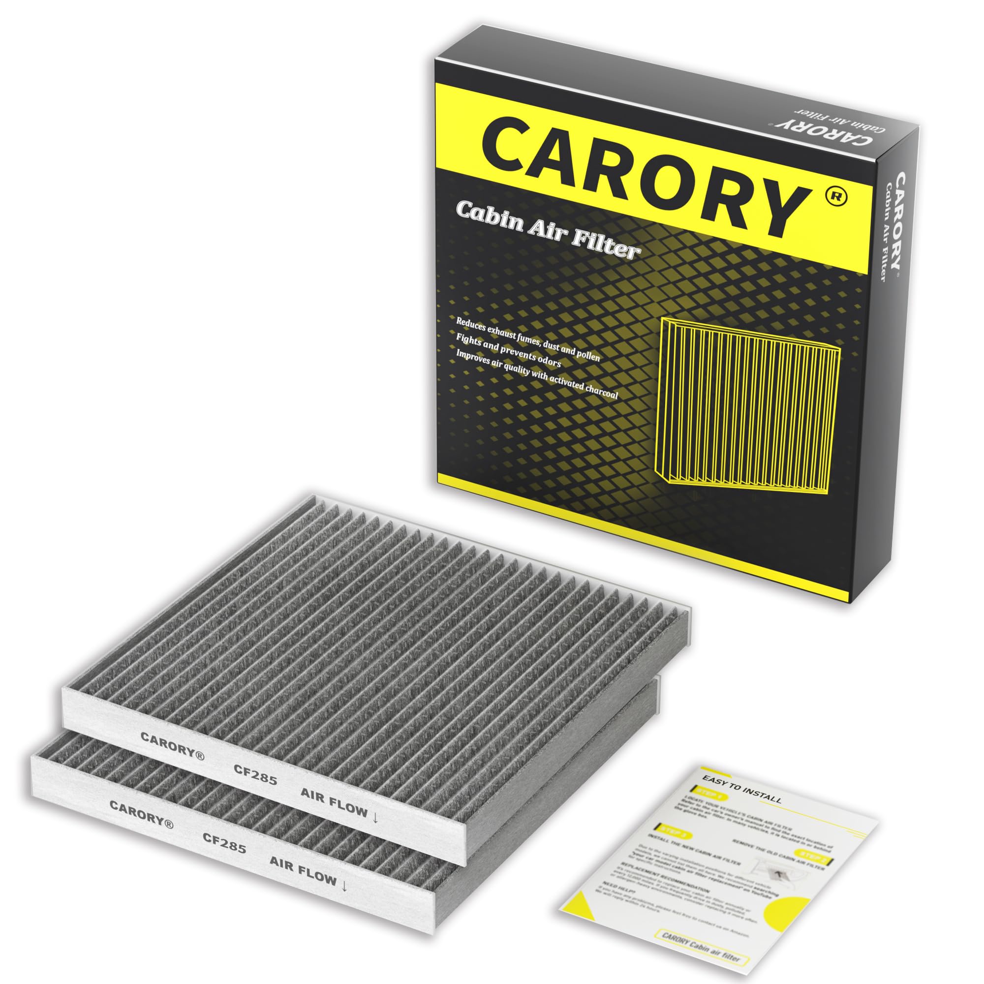 CARORY Cabin Air Filter w/Activated Carbon for Honda Accord 2003–2022, Civic 2006–2015, CR-V 2007–2016, Odyssey 2005–2017, Pilot 2009–2022, Ridgeline 2006–2025, Acura MDX 2007–2020, and More, CF134