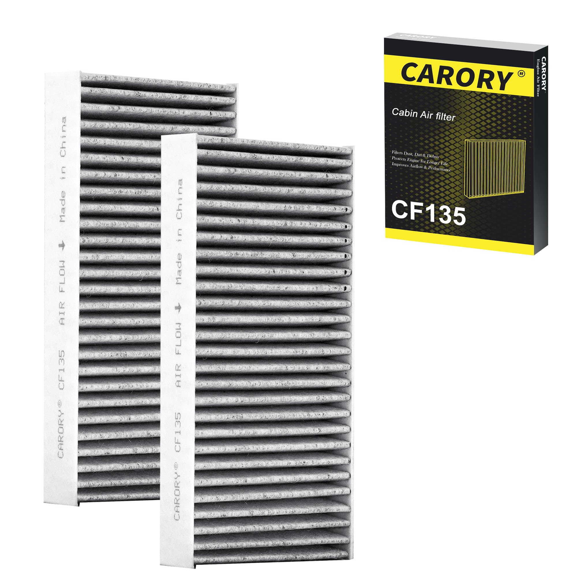 CARORY Cabin Air Filter w/Activated Carbon for Honda Accord 2003–2022, Civic 2006–2015, CR-V 2007–2016, Odyssey 2005–2017, Pilot 2009–2022, Ridgeline 2006–2025, Acura MDX 2007–2020, and More, CF134