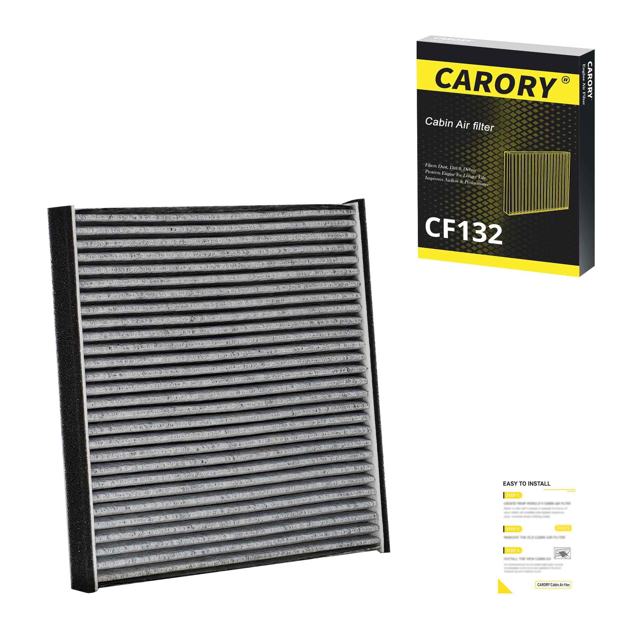 CARORY Cabin Air Filter w/Activated Carbon for Honda Accord 2003–2022, Civic 2006–2015, CR-V 2007–2016, Odyssey 2005–2017, Pilot 2009–2022, Ridgeline 2006–2025, Acura MDX 2007–2020, and More, CF134