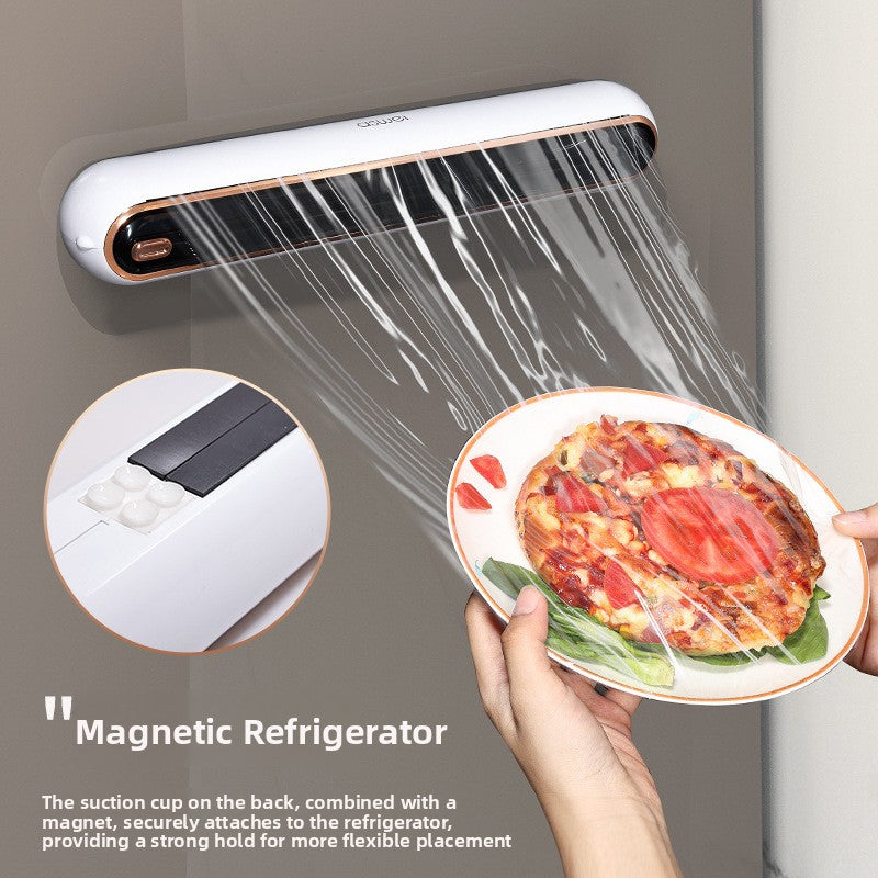 Kitchen Plastic Wrap Cutter with Magnetic Holder