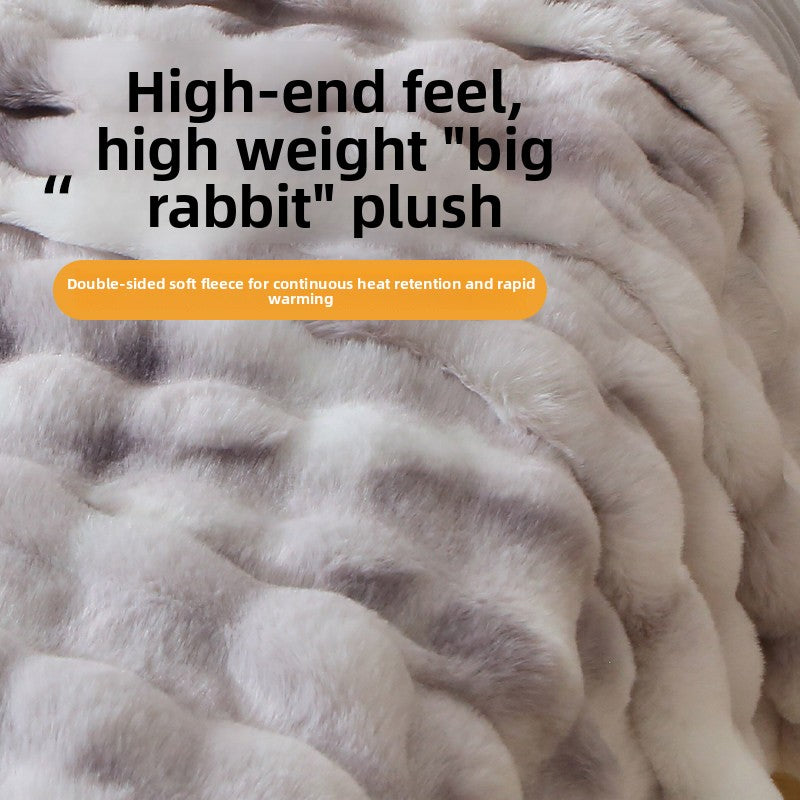 Luxury-lite rabbit fur blanket for office afternoon nap blanket