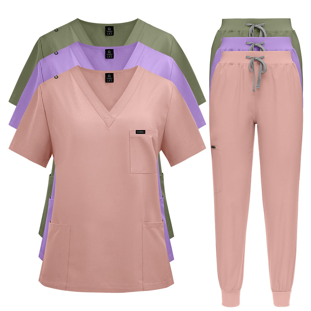 Elastic Unisex Nurse Uniform Set
