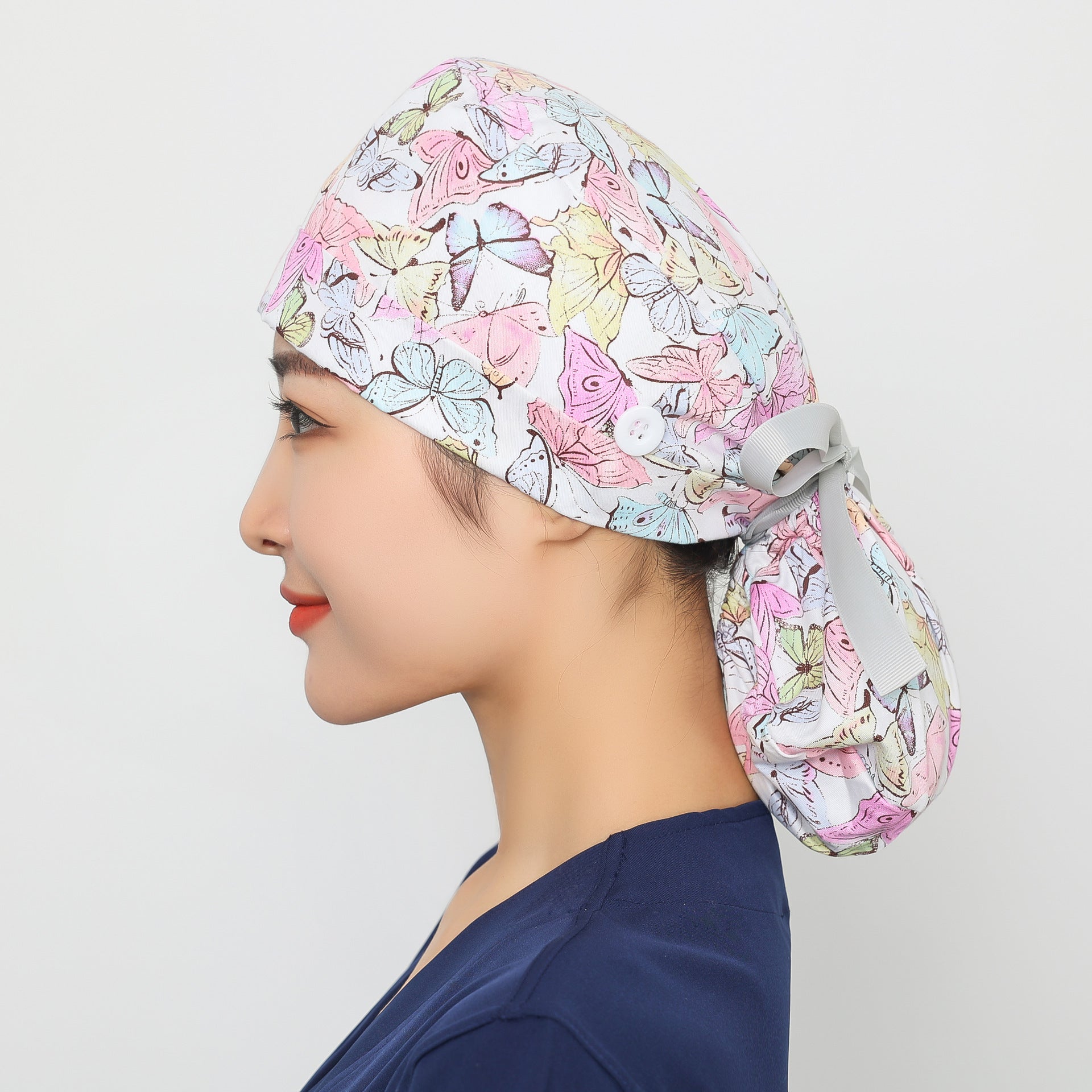 Long hair style nurse cap for women