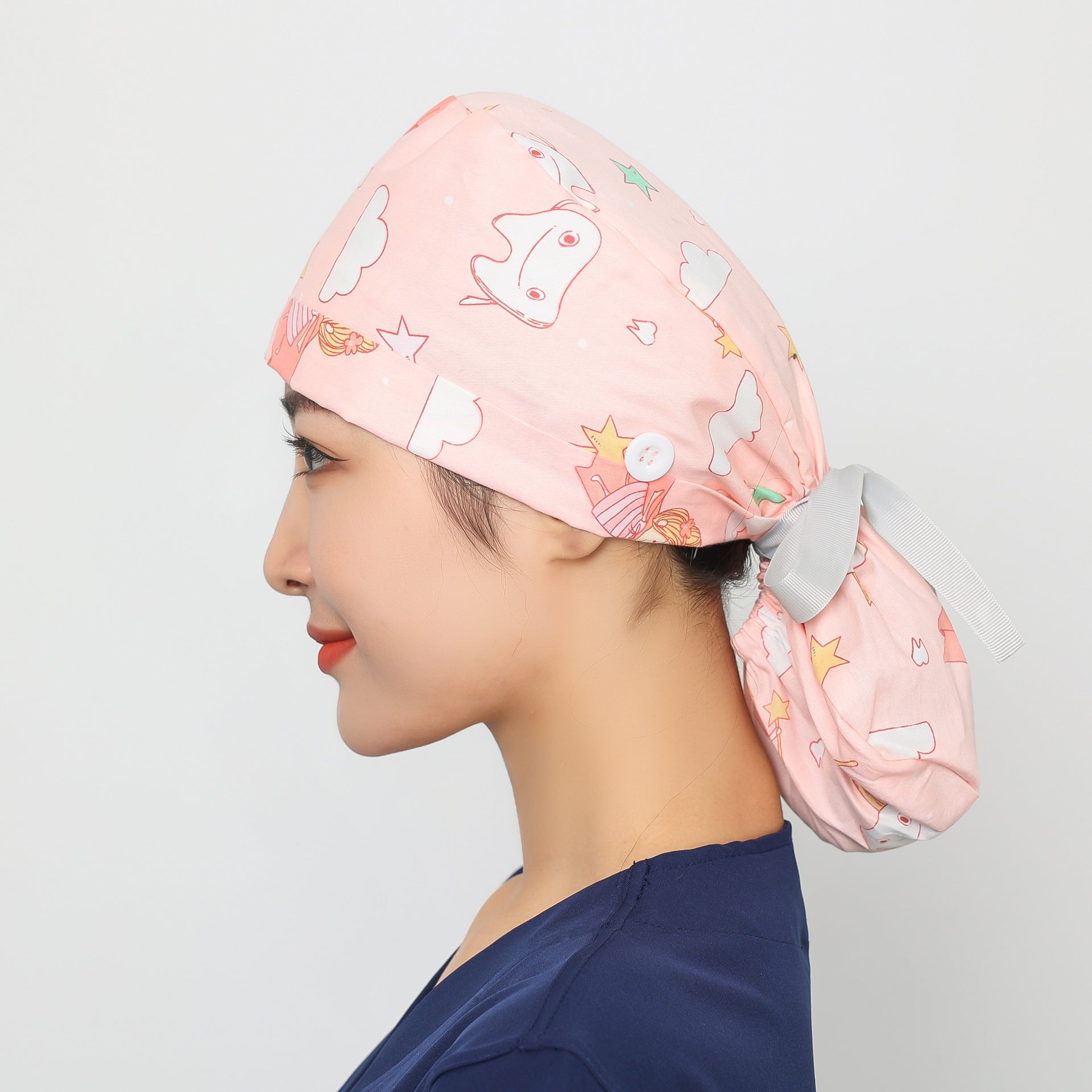 Long hair style nurse cap for women