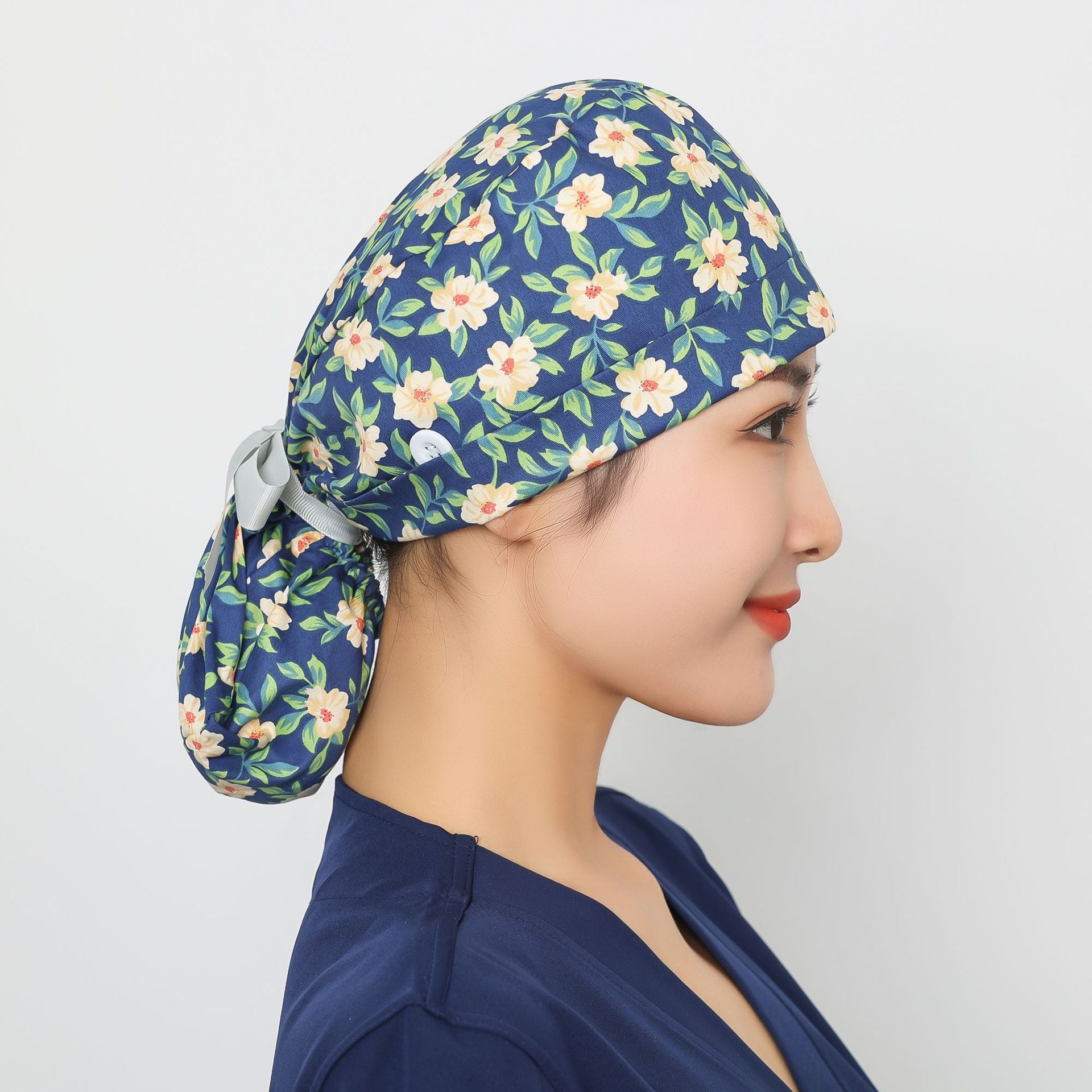 Long hair style nurse cap for women
