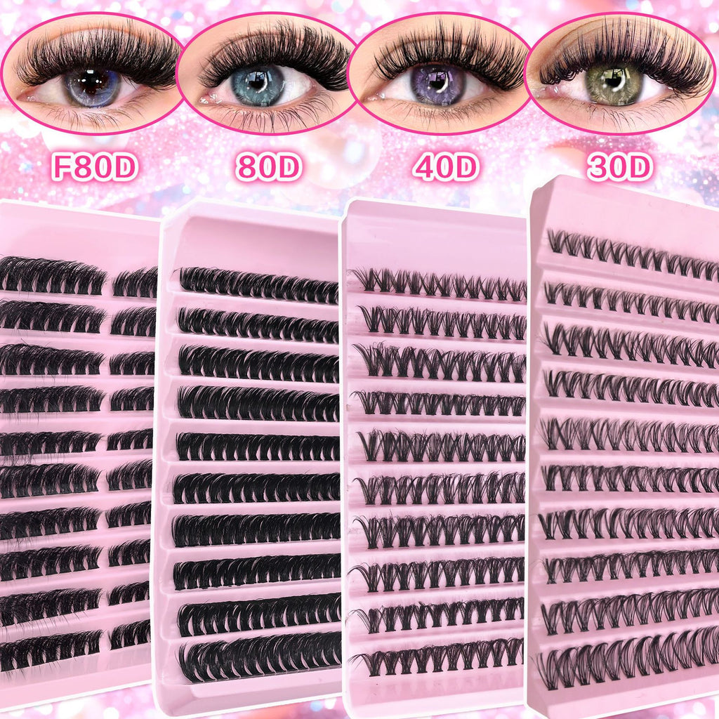 False Eyelashes 10 Rows Mixed Segmented Lashes