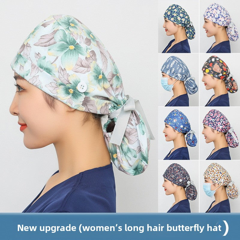 Long hair style nurse cap for women