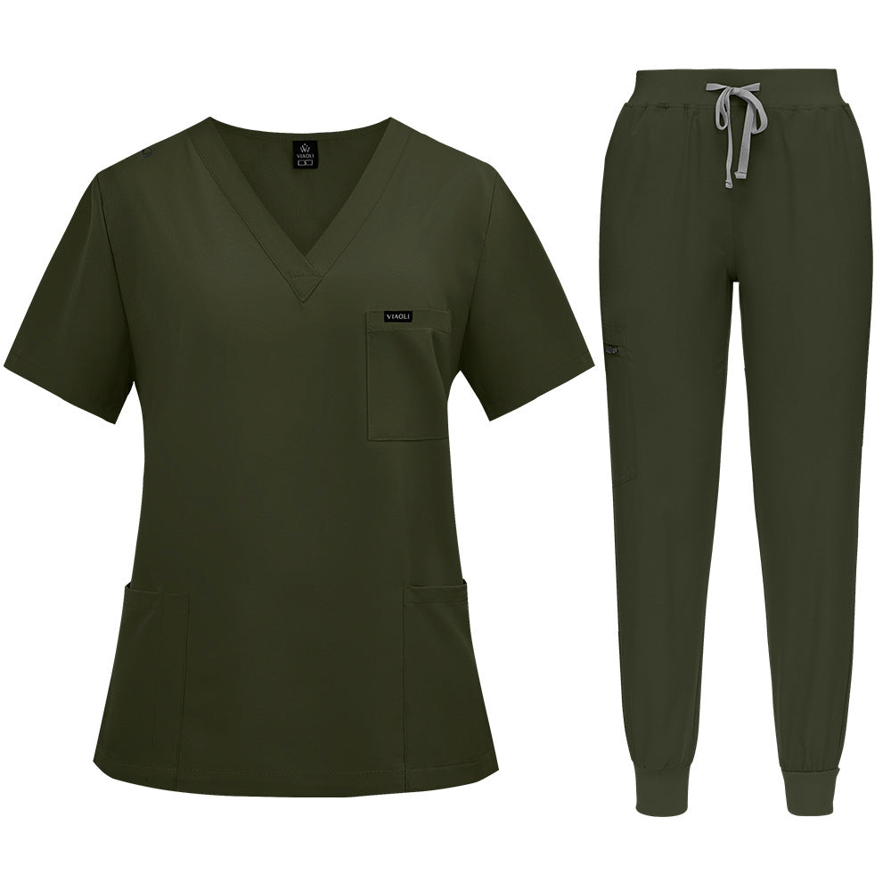 Elastic Unisex Nurse Uniform Set