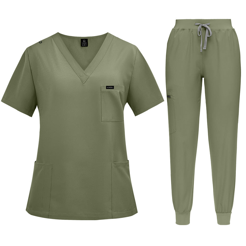 Elastic Unisex Nurse Uniform Set